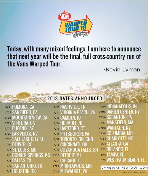 van warped tour 2018 lineup